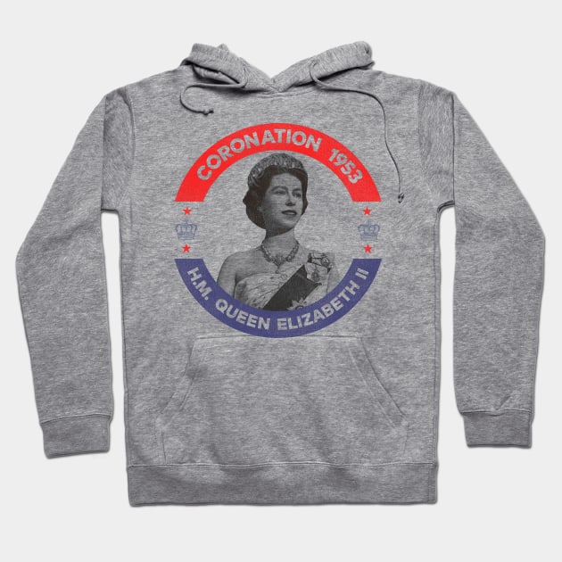 Queen Elizabeth Vintage 1953 Coronation Hoodie by darklordpug